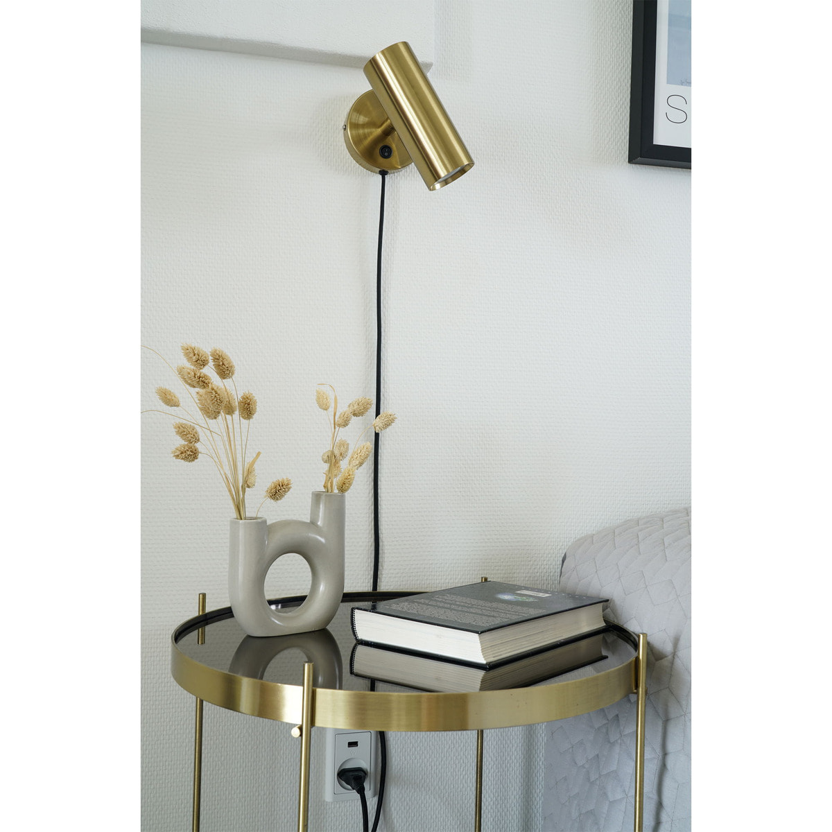 Applique Paris in acciaio ottone orientabile con cavo