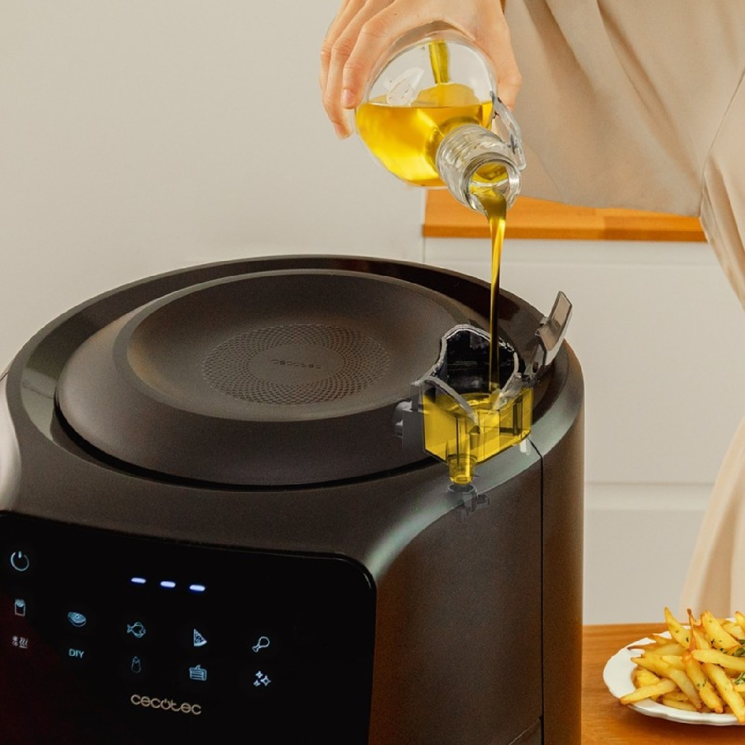 Freidora de Aire sin Aceite de 5,5 L Cecofry Rain Pack. Air Fryer con Accesorios