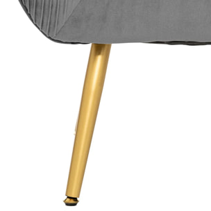 Fauteuil Gris "Solaro" velours plissé gris