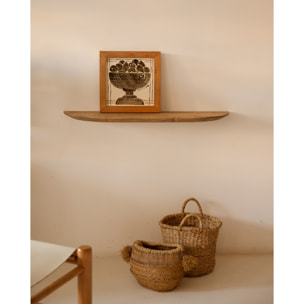 Console d'entrée en bois massif arrondi dans les tons de chêne foncé de 100cm Hauteur: 3.2 Longueur: 100 Largeur: 30