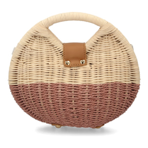 Bolso de hombro para mujer, material de rafia, diseño elegante y moderno ideal para verano
