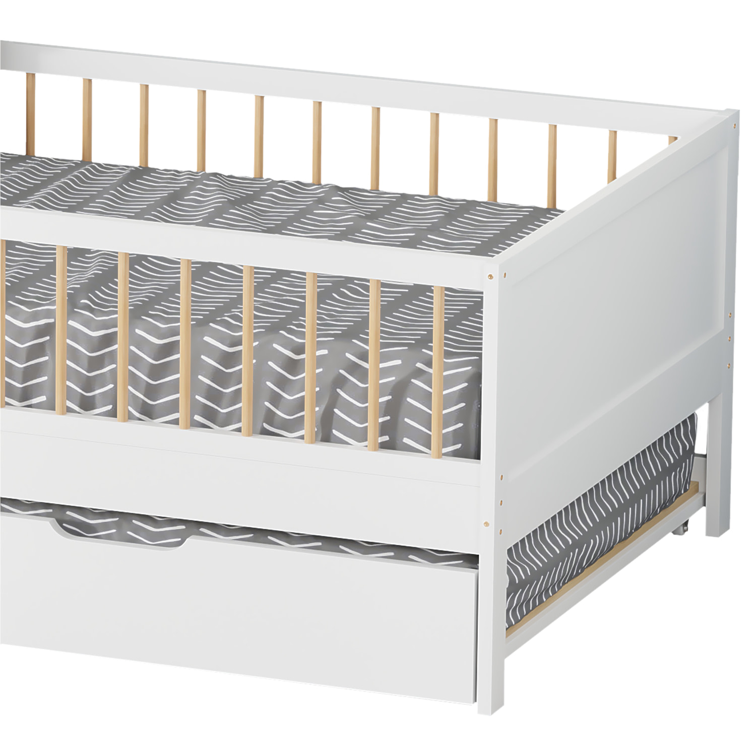 Lit gigogne pour enfant 190x90cm blanc ADAM