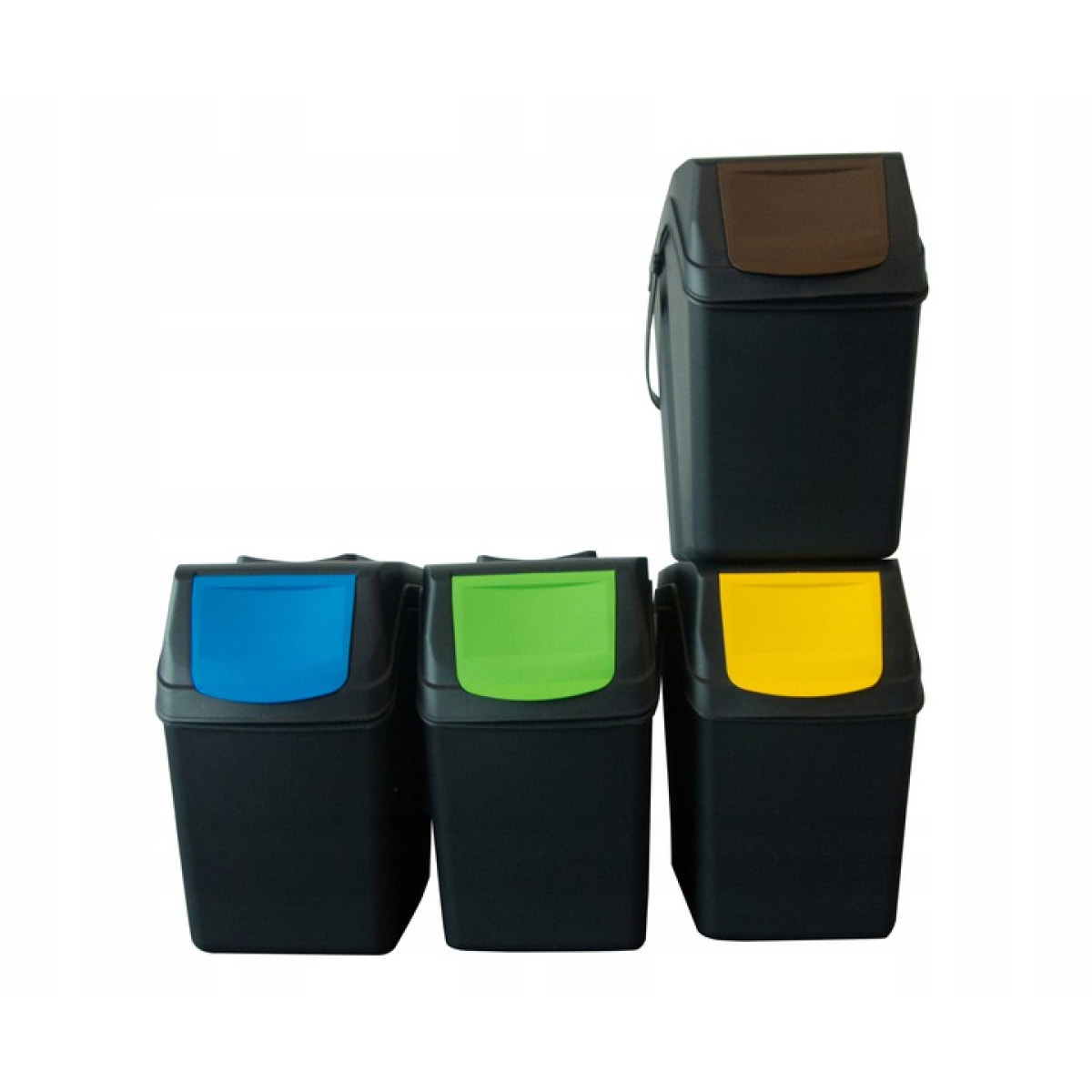 Juego de 4 cubos de reciclaje 80L Prosperplast Sortibox, antracita