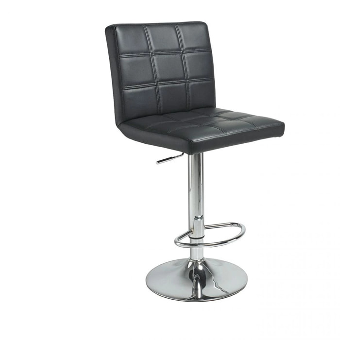 Taburete con altura ajustable en negro 45x115 cm Pub Negro