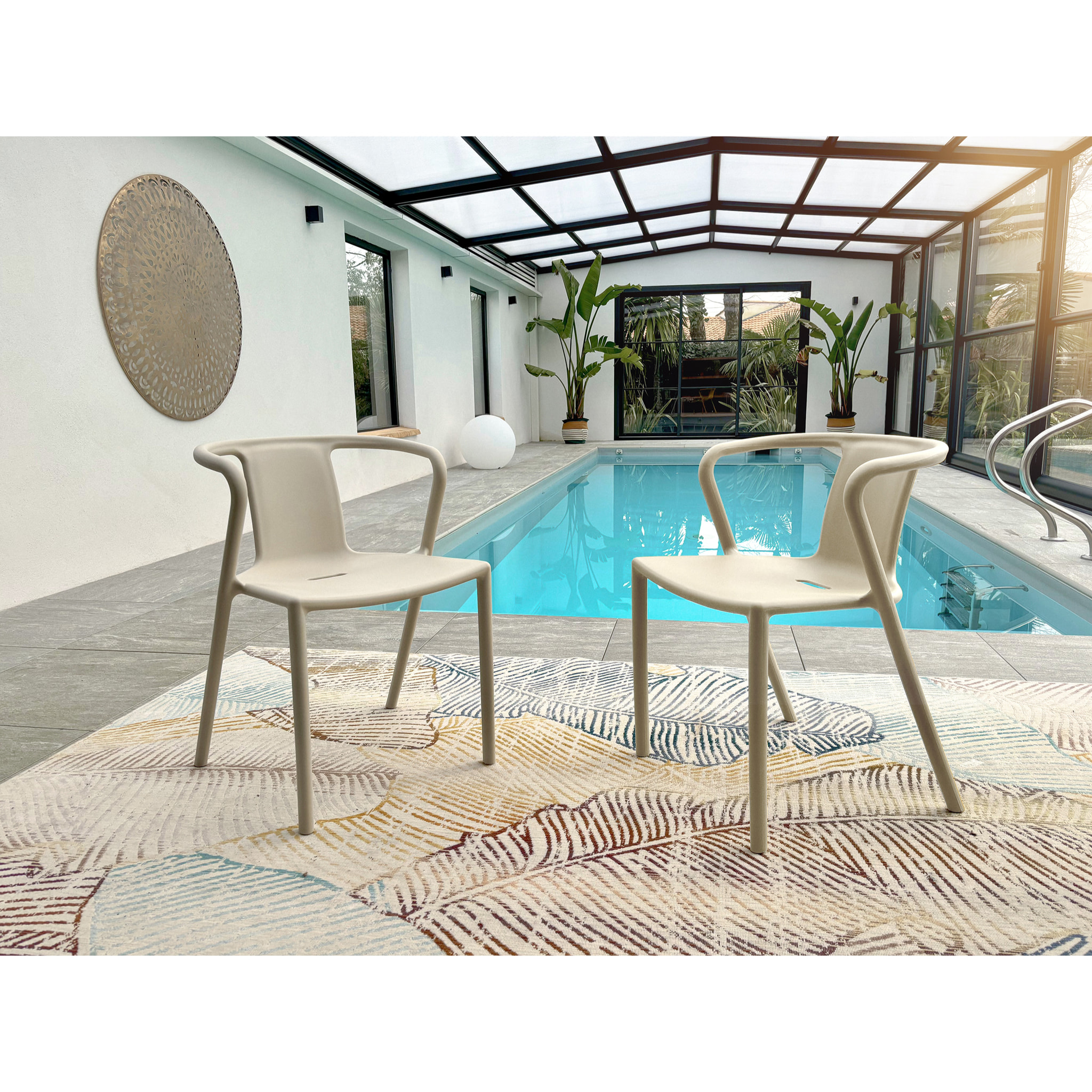 DIEGO - Lot de 2 fauteuils de jardin empilables en Polypropylène