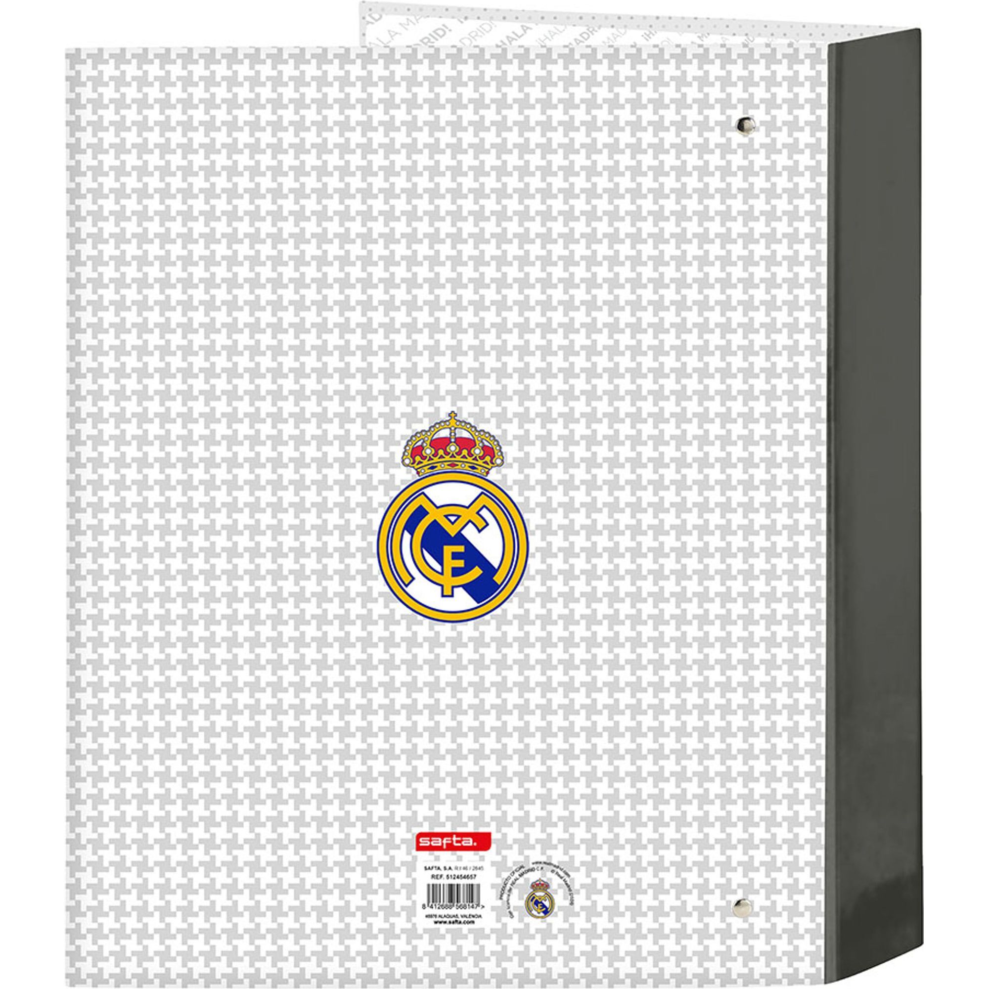 Carpeta f. 4 anillas 35mm lomo ancho real madrid 1ª equip. 24/25