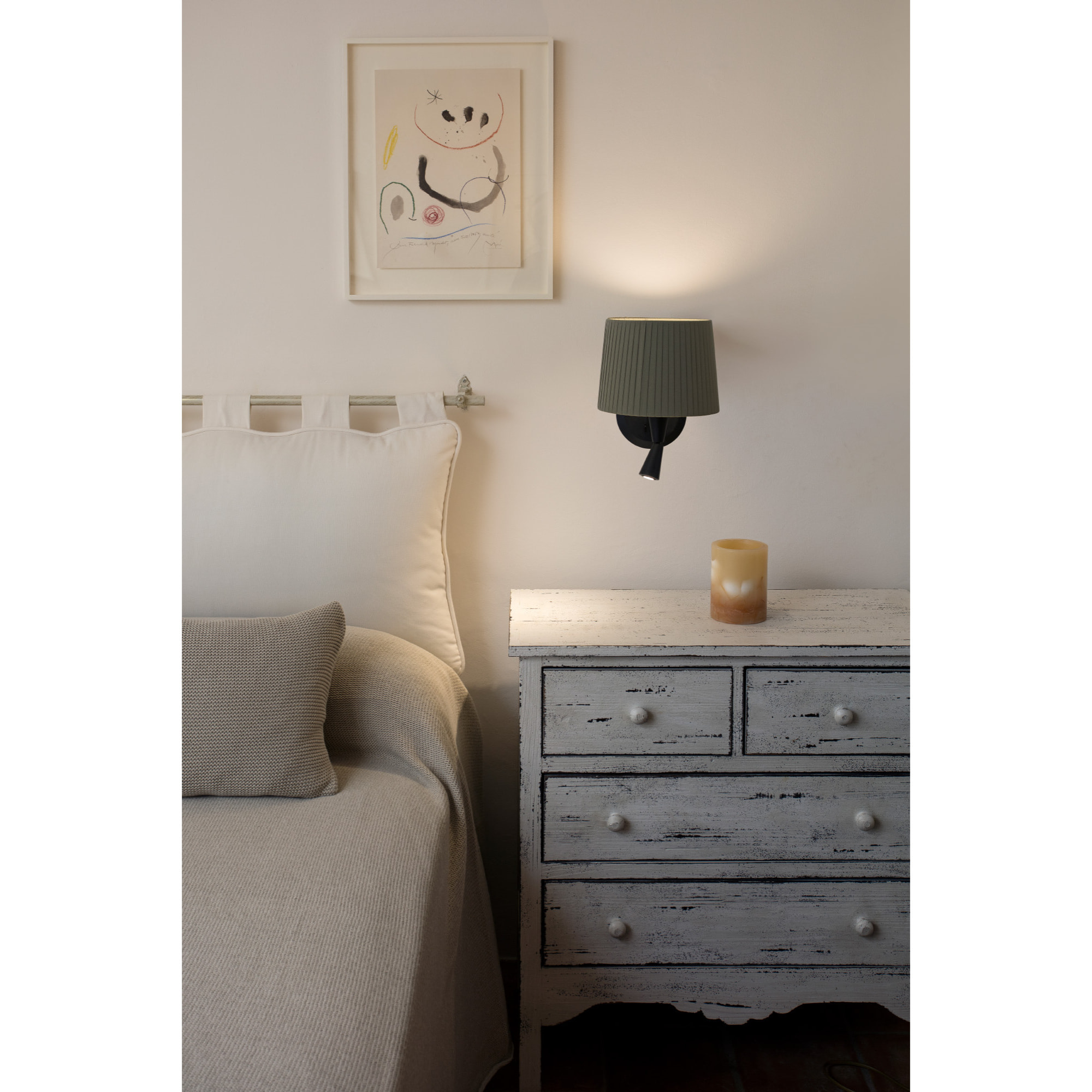 SAMBA Lampe applique avec lecteur noire/enrubanné vert