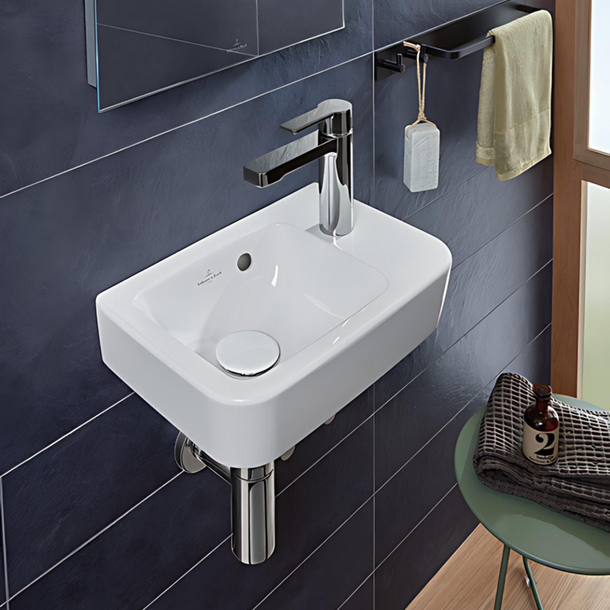 Mitigeur lavabo Architectura avec tirette chrome