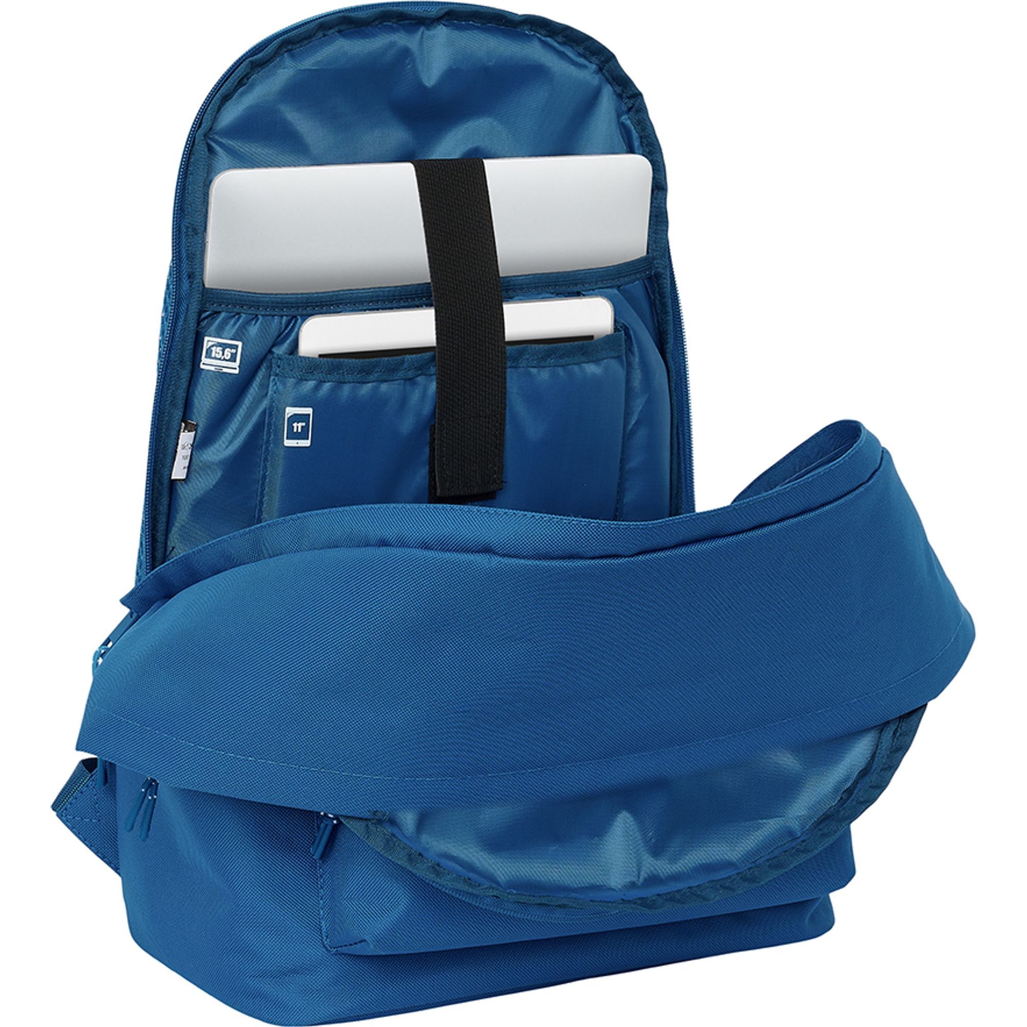 Mochila doble para portatil 15,6"+usb real madrid chica azul