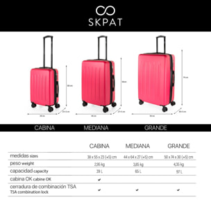 Juego De Maletas Rígidas Abs Skpat Lisboa Fucsia