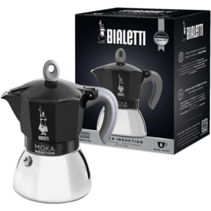 Cafetière italienne BIALETTI dont induction Moka Noir - capacité 6 tasses