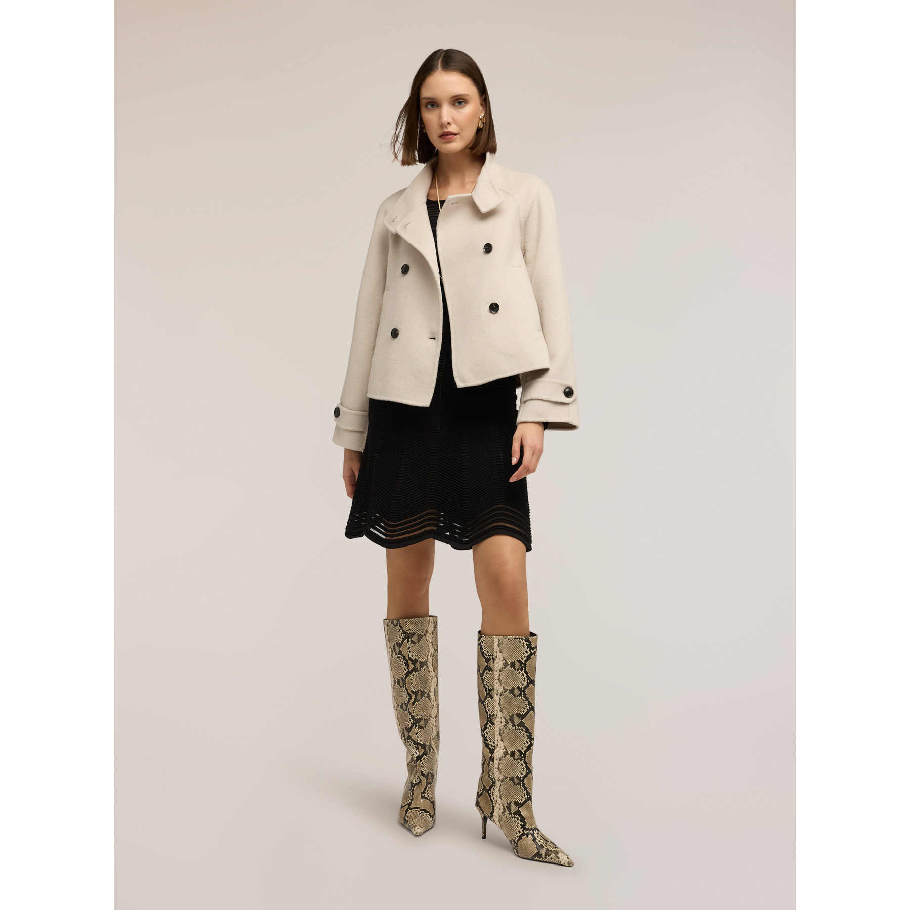 Motivi - Cappotto caban in double misto lana - Bianco