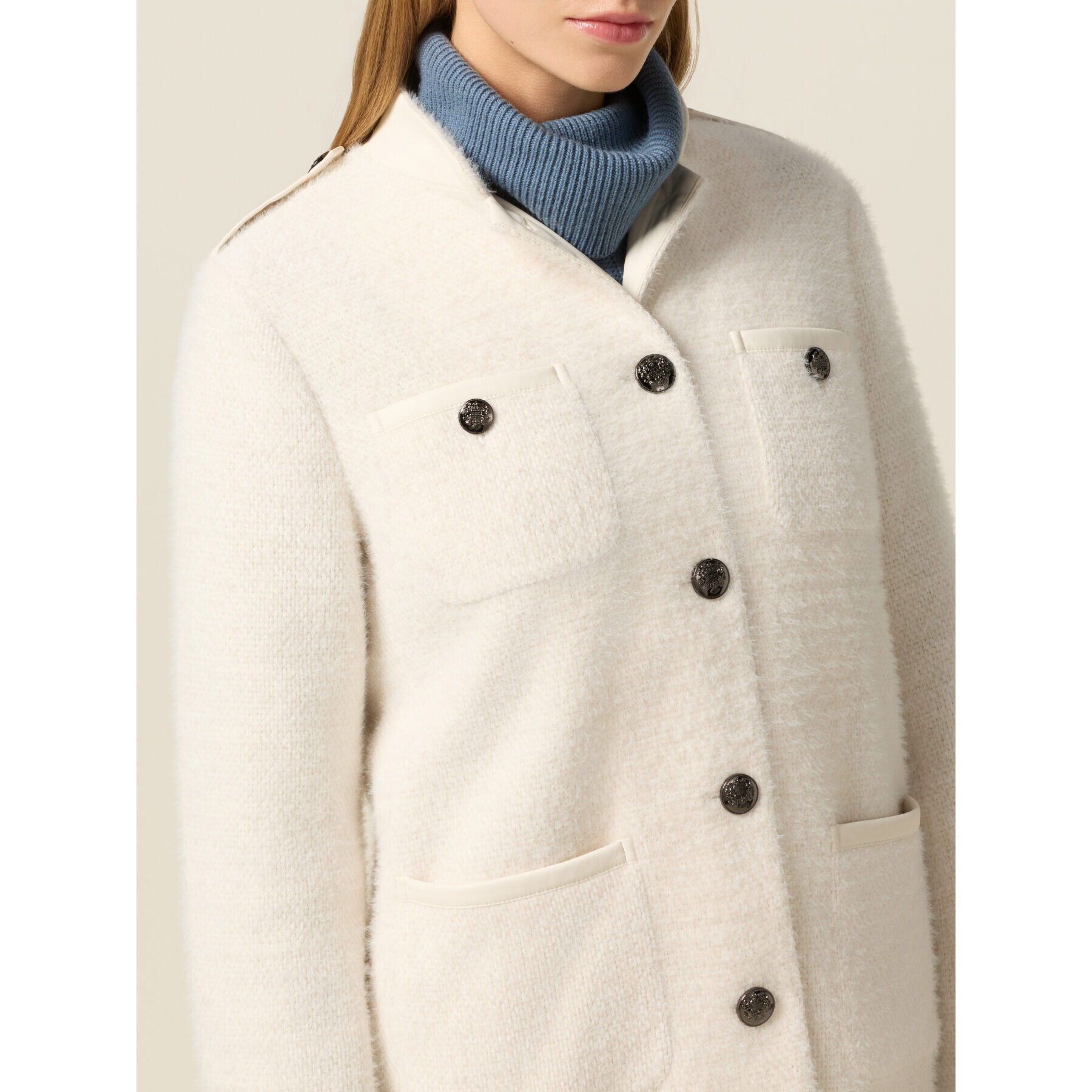 Oltre - Cappotto ammagliato con tasche - Bianco