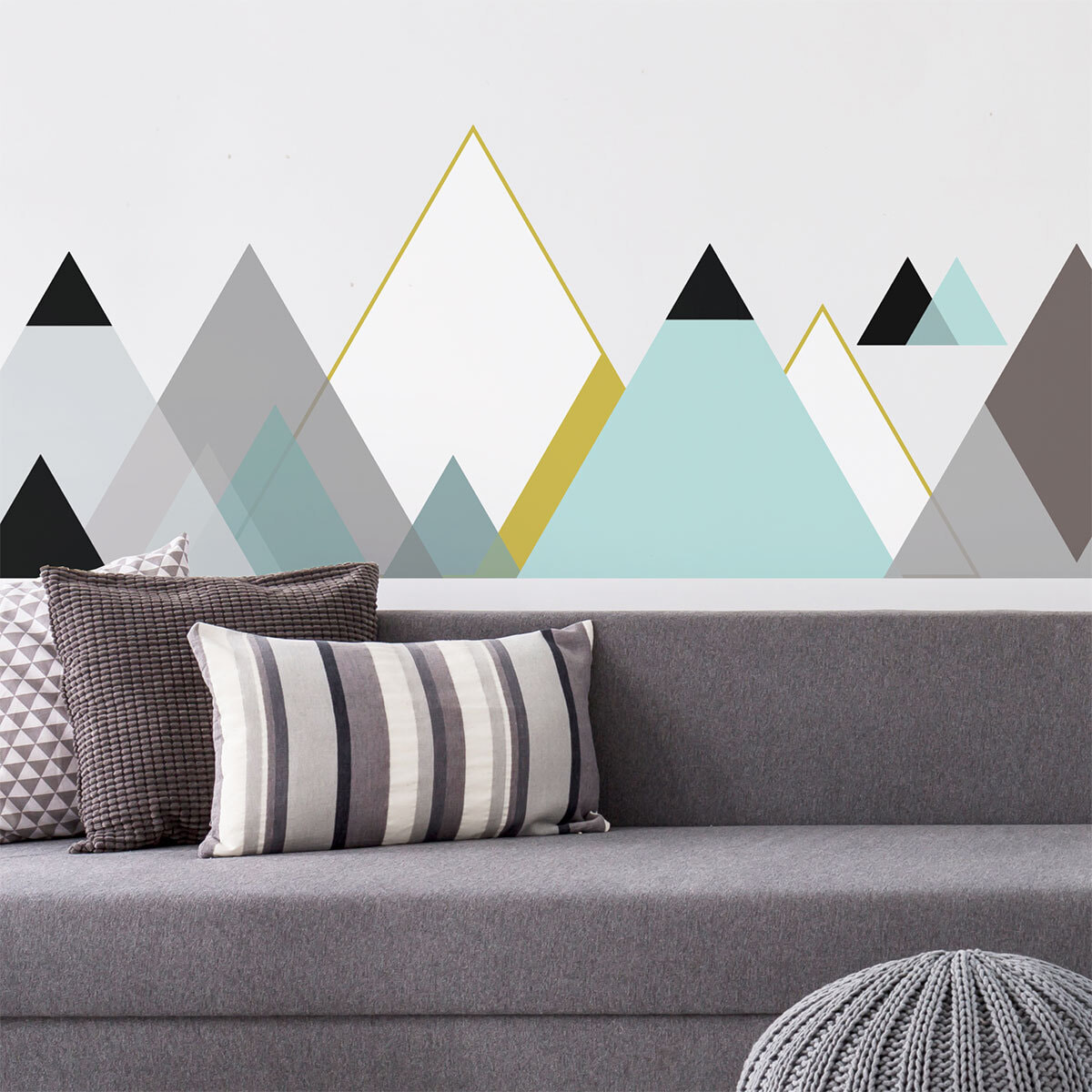 Stickers muraux - Décoration chambre salon - Autocollant Sticker mural géant montagnes scandinaves MATRA