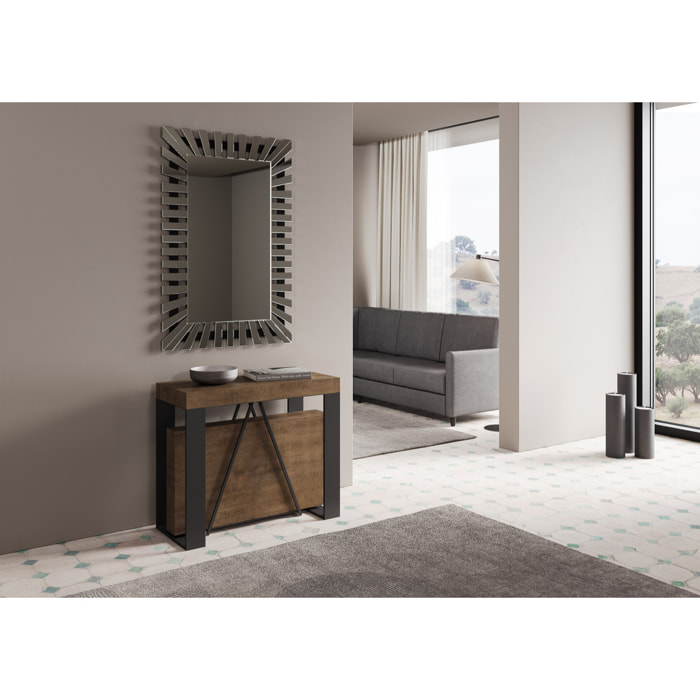 Consolle allungabile 90x40/196 cm Zamat Small noce telaio antracite
