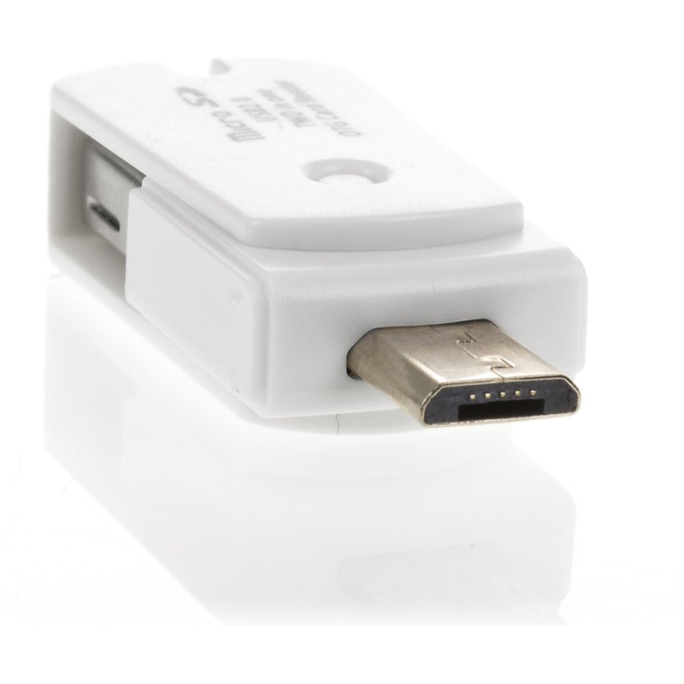 DAM LETTORE MICRO SD PER SMARTPHONE ANDROID OTG 2x1x3 Cm. Colore bianco
