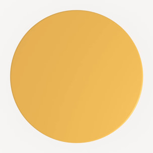 Table de jardin ronde et pliante en métal jaune beurre 2 personnes - Kayla