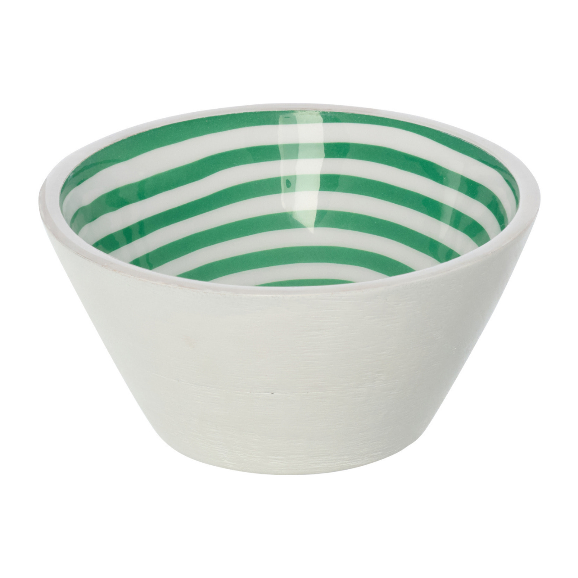 J-Line Bol - bois - vert/blanc - medium - 6 pièces
