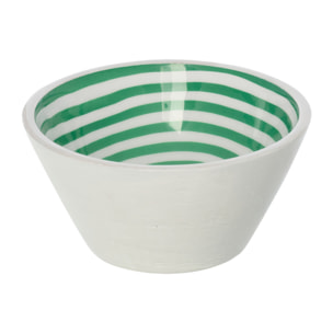 J-Line Bol - bois - vert/blanc - medium - 6 pièces