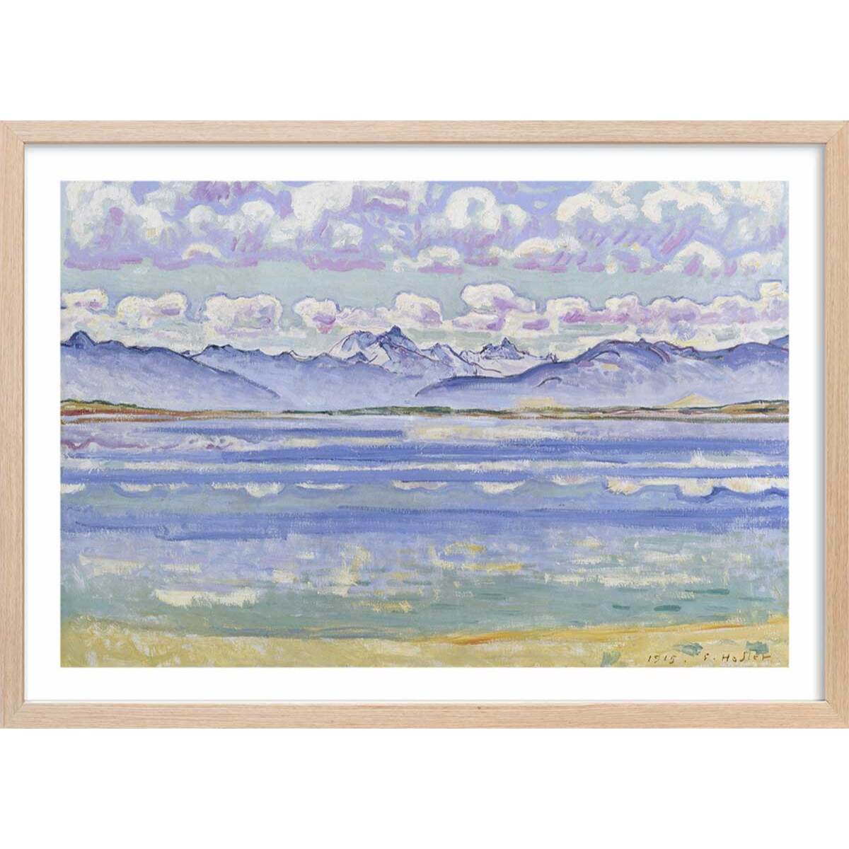 Poster Le Weisshorn vu du Montana - Ferdinad Hodler Affiche + cadre en bois - Chêne