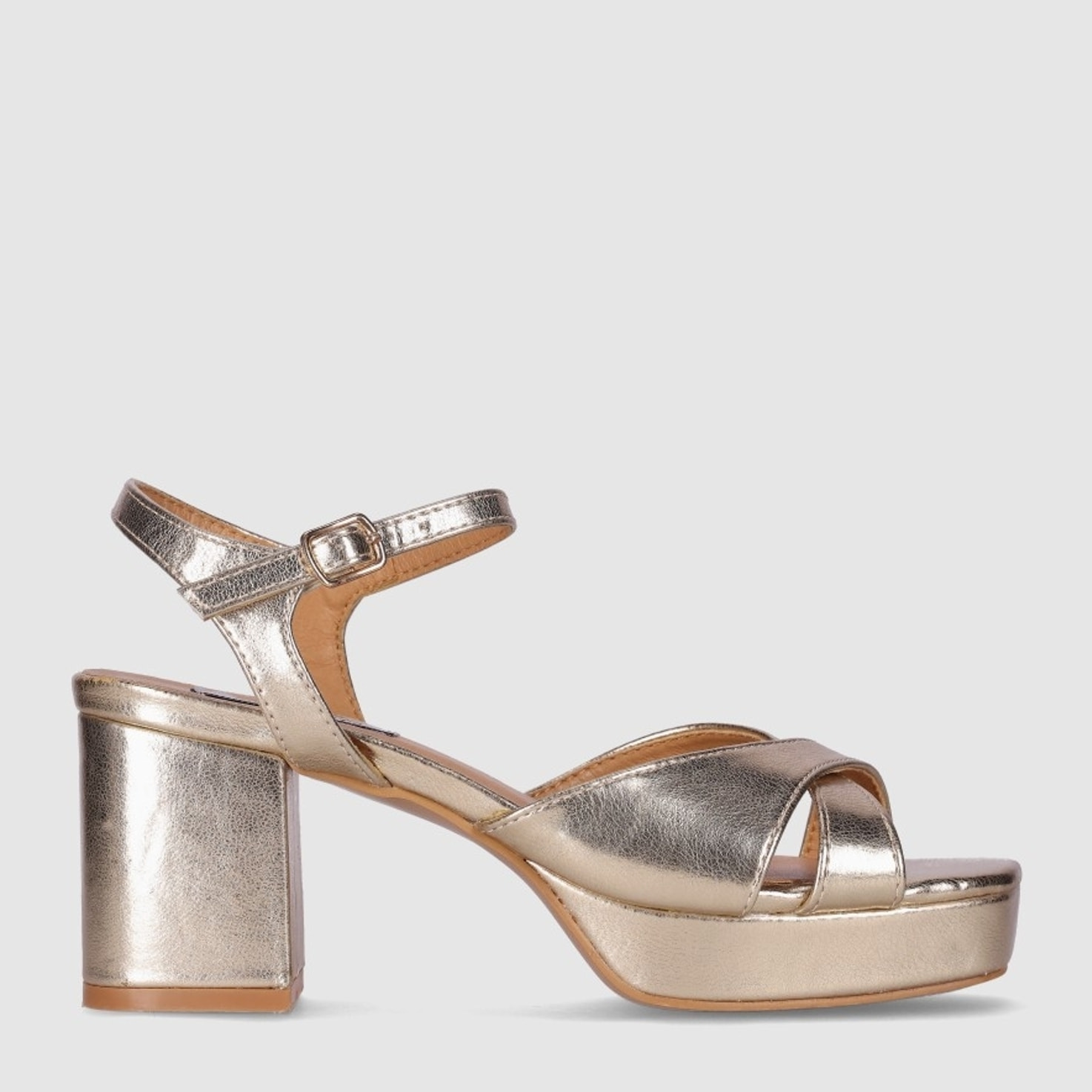 Sandalias - Oro - Tacón: 8 cm