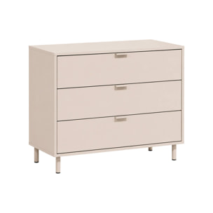 Commode décor bois et métal 3 tiroirs ELLIE