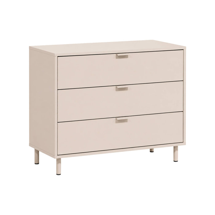 Commode décor bois et métal 3 tiroirs ELLIE