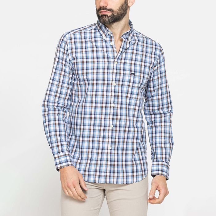 CAMICIA BUTTON-DOWN CON MANICA LUNGA E TASCHINO