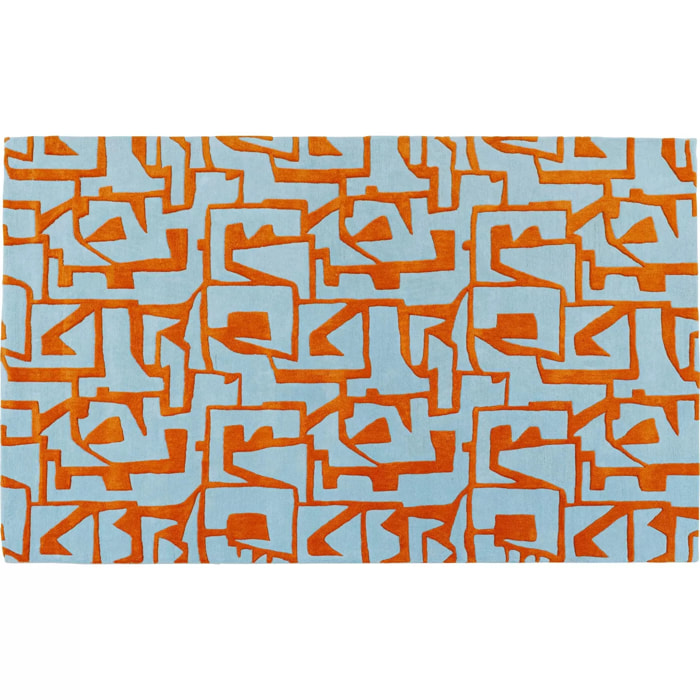 Tapis Labirinto 300x200cm bleu et orange Kare Design