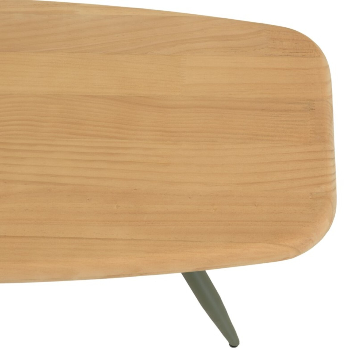 HELENA - Table basse PM plateau en pin pieds scandinaves métal vert