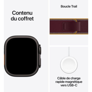 Montre connectée APPLE WATCH Ultra 4 49mm Tit Noir / B Trail M/L Cell