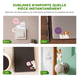Stickers Muraux décoration adhésifs Prises Chien et Chats