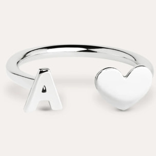 Anillo Personalizado Letter Heart Plata