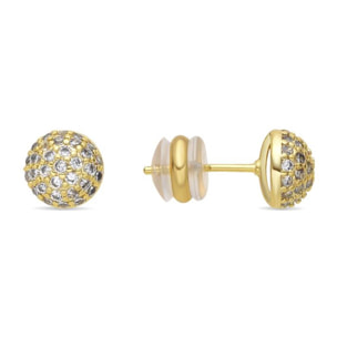 Pendientes acabado oro amarillo de 18k y Circonita Brillante
