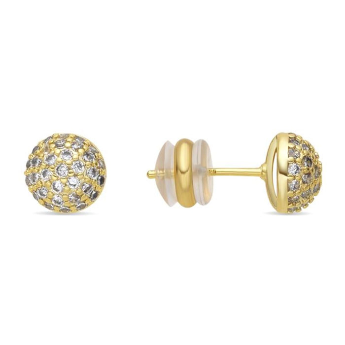 Pendientes acabado oro amarillo de 18k y Circonita Brillante