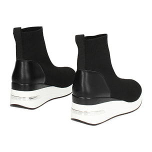 Slip on donna nera in tessuto