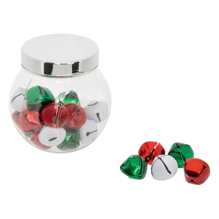Bocal accessoires déco 24 grelots assorti