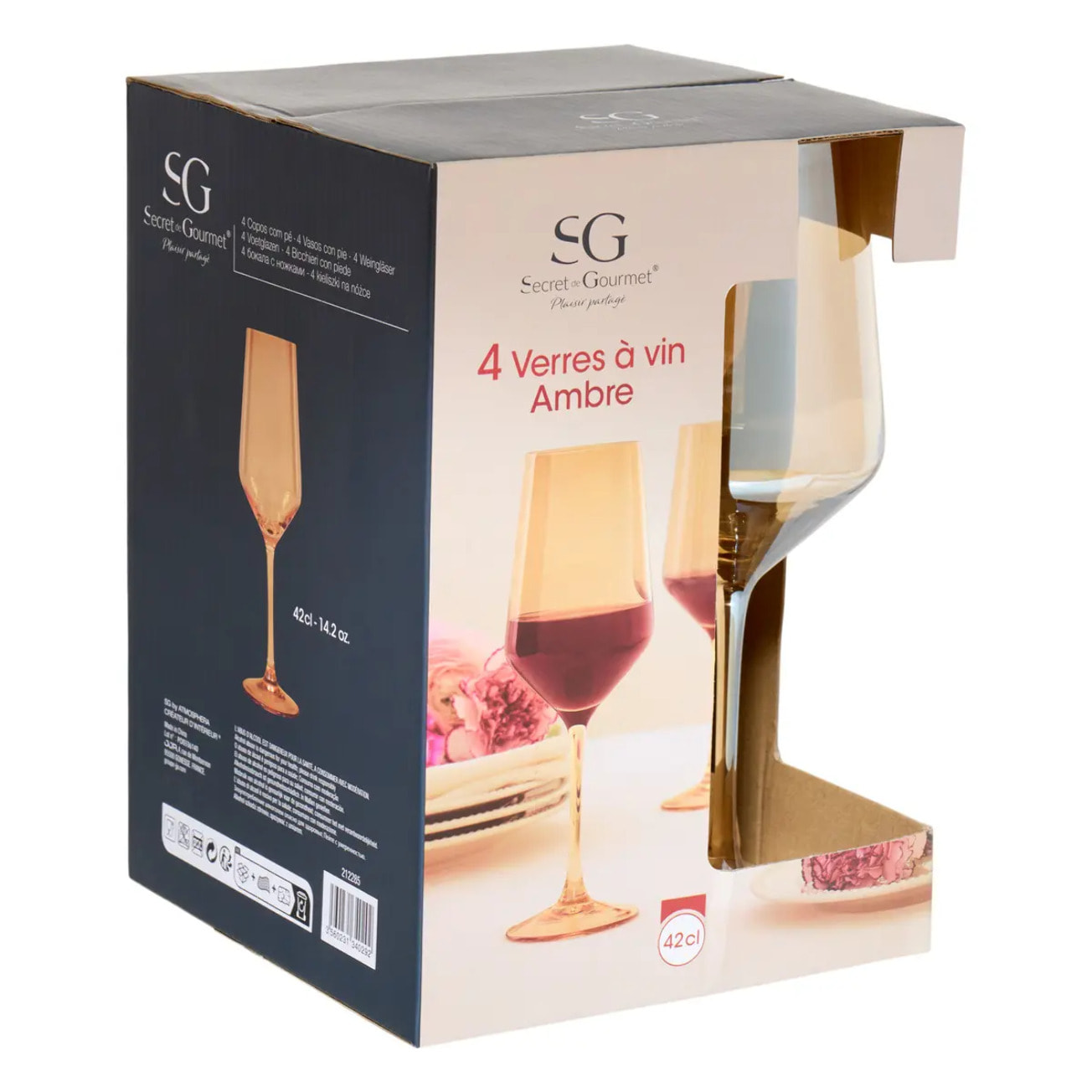 Lot de 4 verres à vin Ambre 42cl