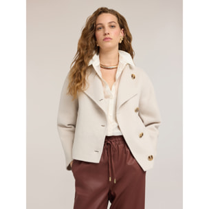 Motivi - Cappotto caban con chiusura asimmetrica - Bianco
