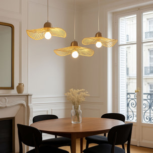 Suspension aérienne en bambou tressé 45cm CARAVELLE