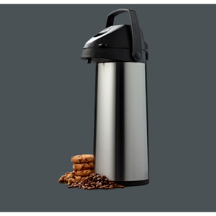 Bouteille isotherme à pompe 1,9 l chrome mat