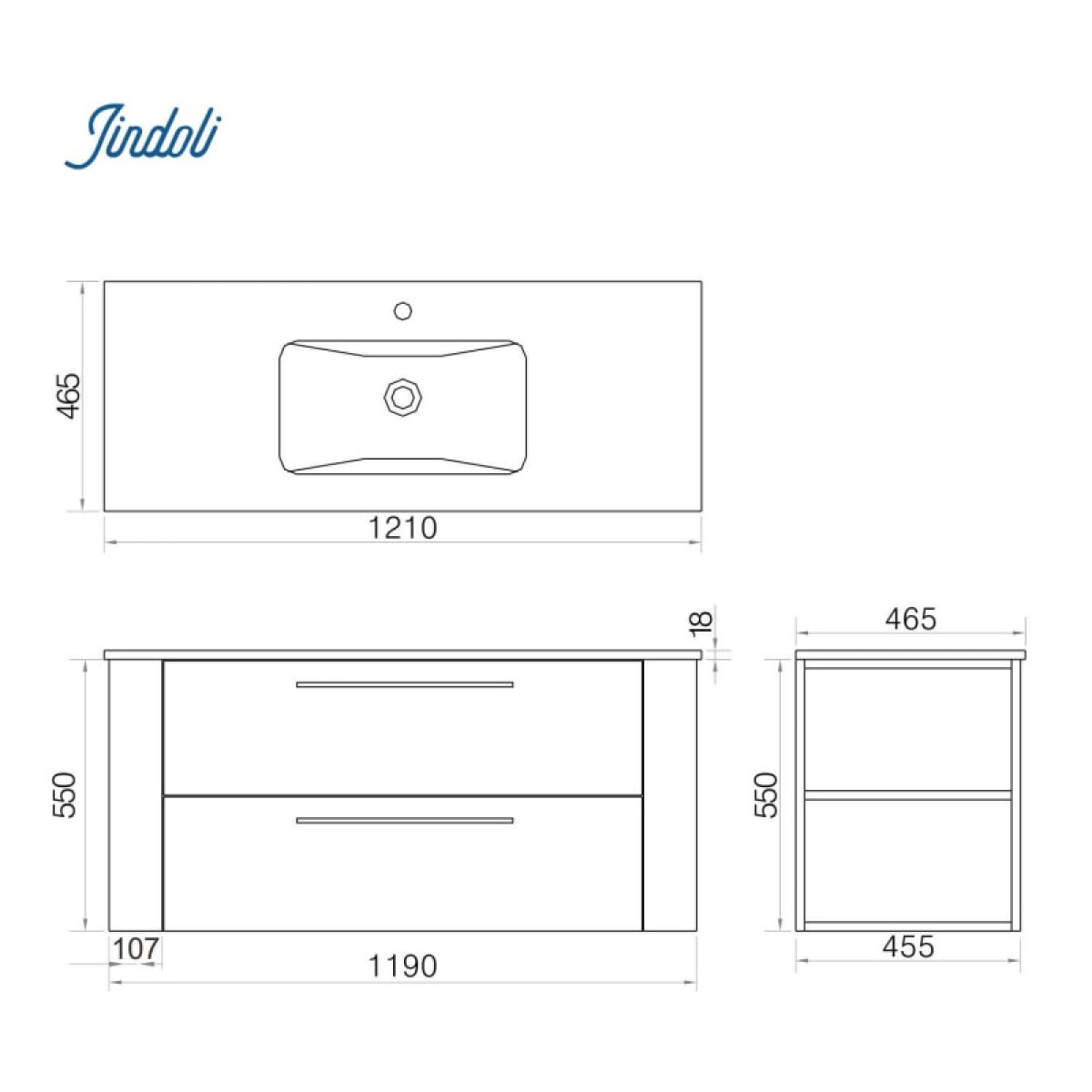 Meuble simple vasque 120 cm chêne gris Aquanoma