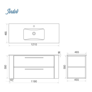 Meuble simple vasque 120 cm chêne gris Aquanoma