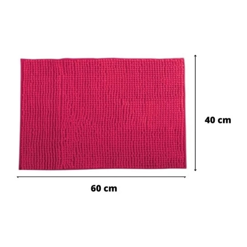 Lot de 2 tapis de bain CHENILLE 40x60cm Fuschia MSV