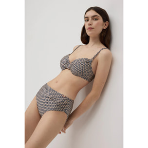 Slip bikini a vita alta con stampa glitterata