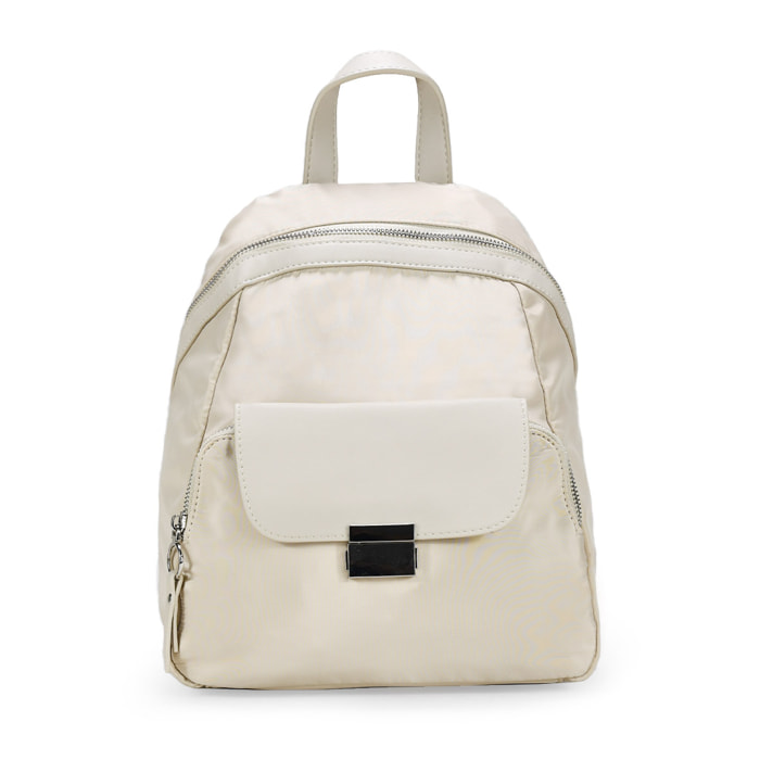 Mochila beige con bolsillos