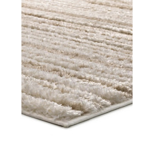 LIMA Alfombra shaggy estilo escandinavo con relieve beige, varias medidas disponibles