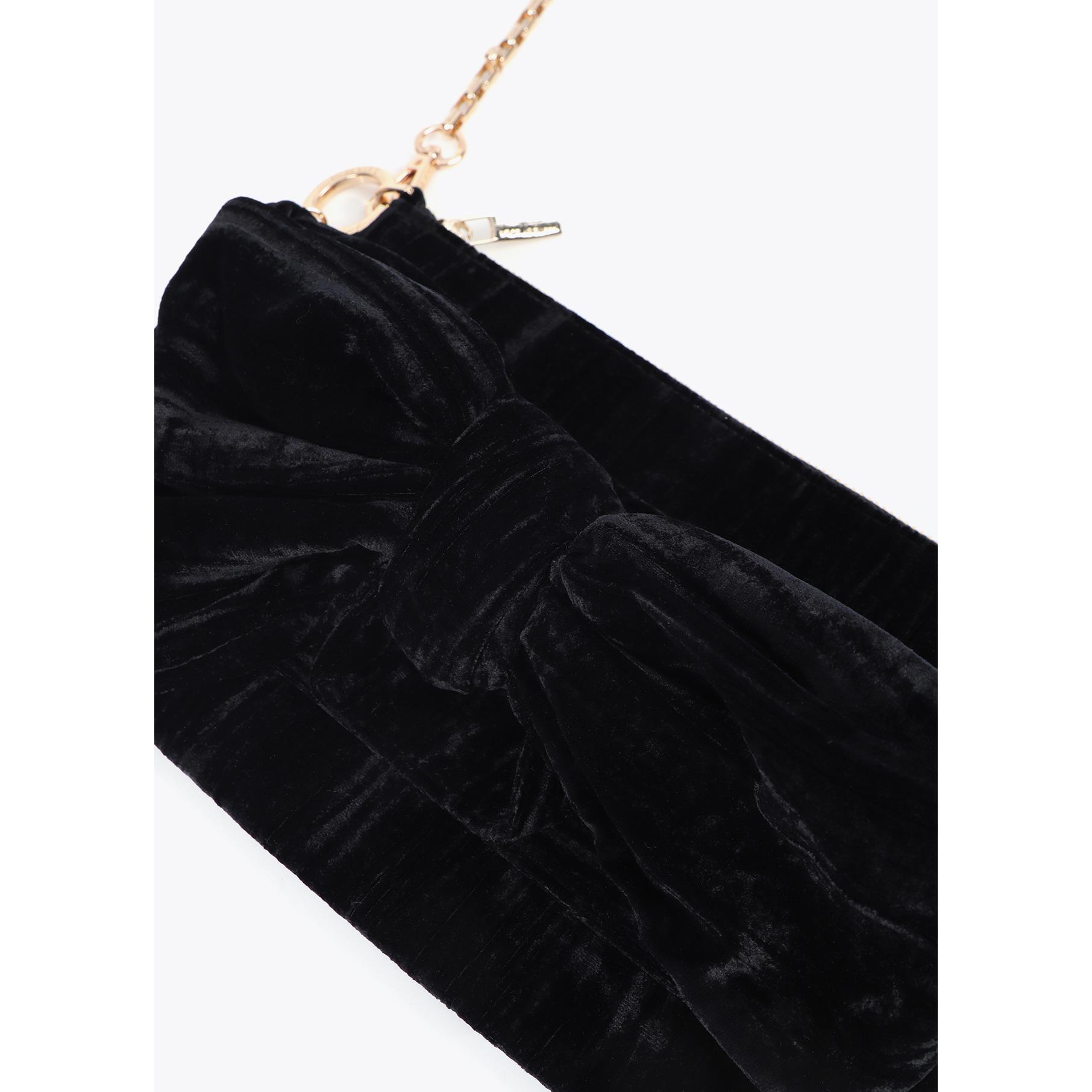 Borsa in velluto con fiocco frontale