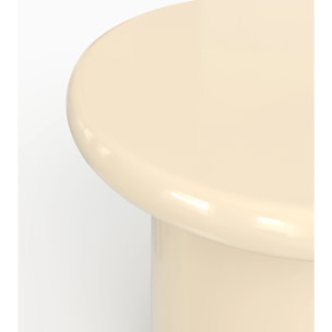 Table d'appoint laquée blanche en MDF, D50 cm - Apoline