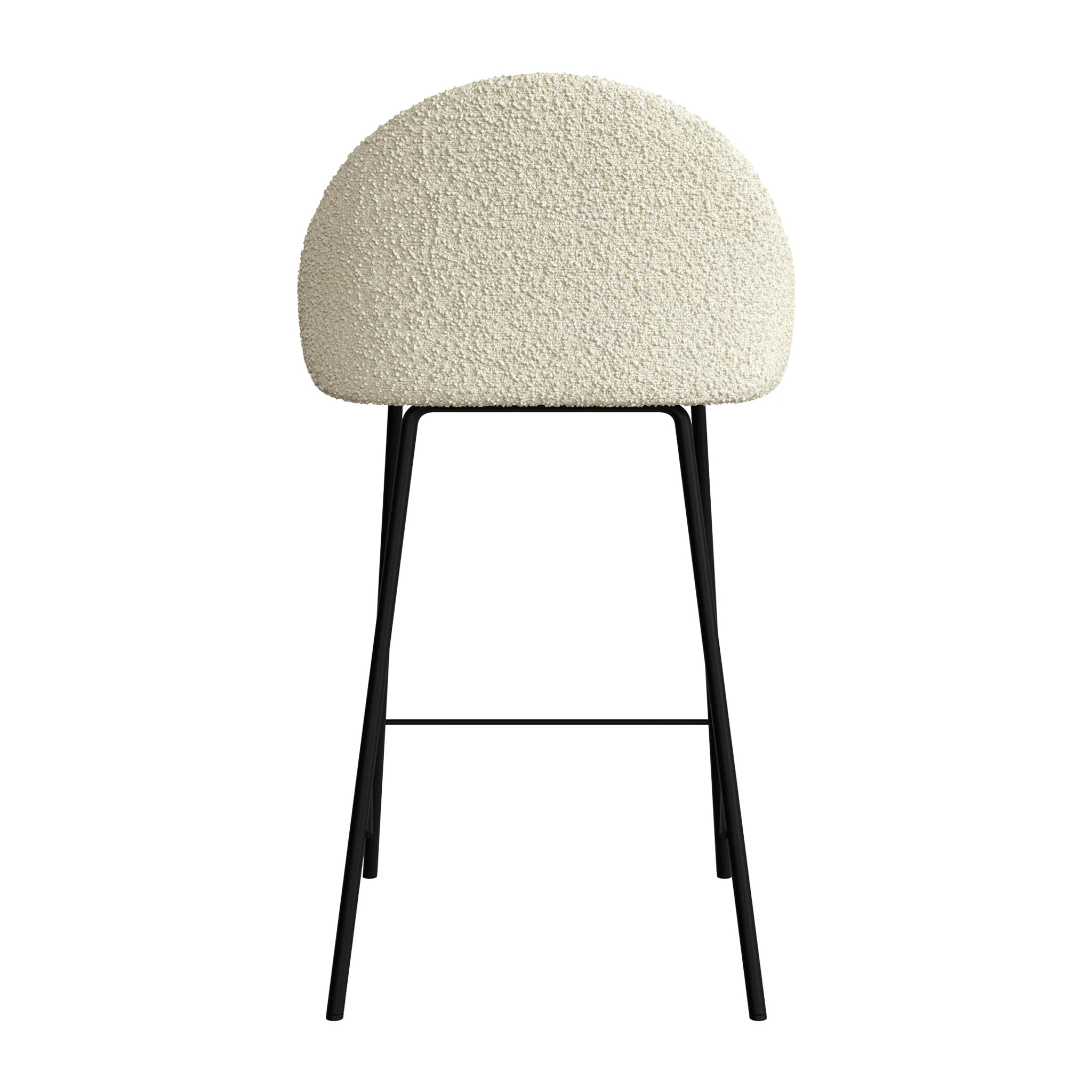 Lot de 2 chaises pour îlot central 65 cm en tissu bouclette blanc - Misty